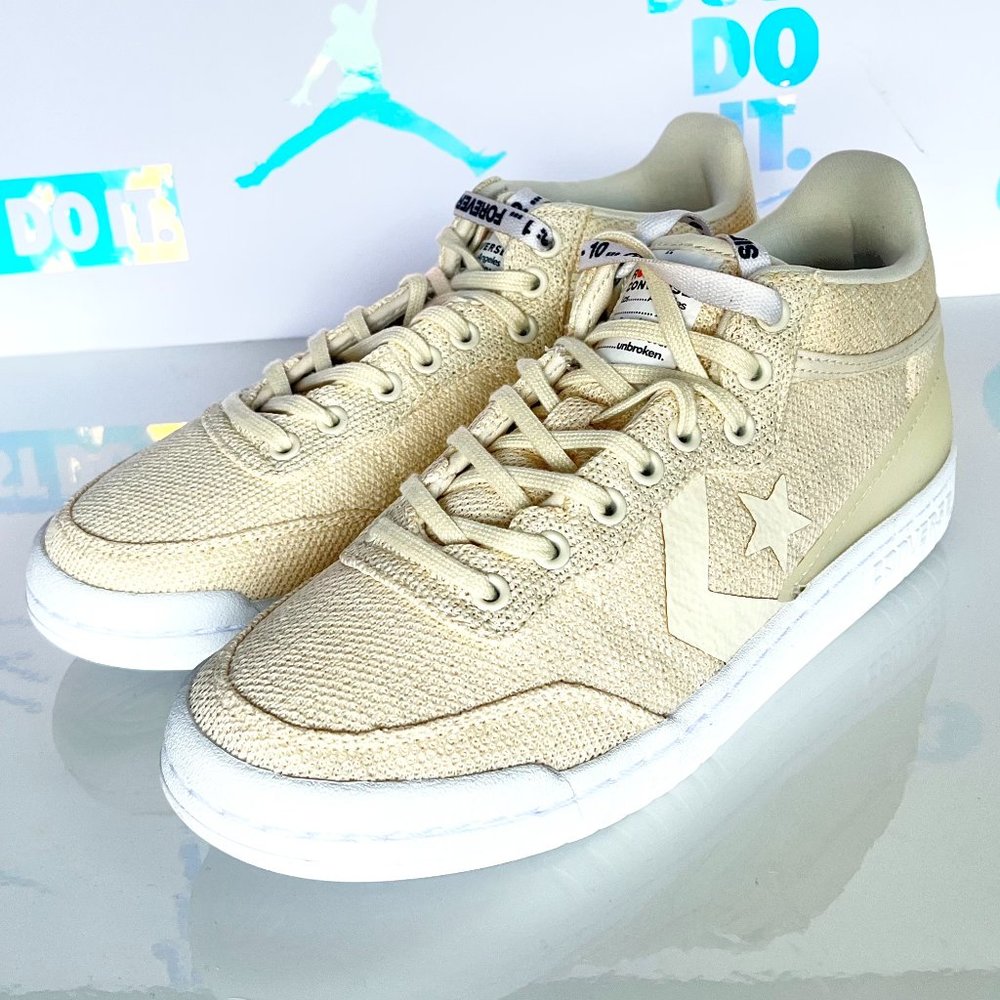 New CONVERSE X ROKIT Fastbreak Mid Women's Shoes Size 6.5 Beige Natural Color